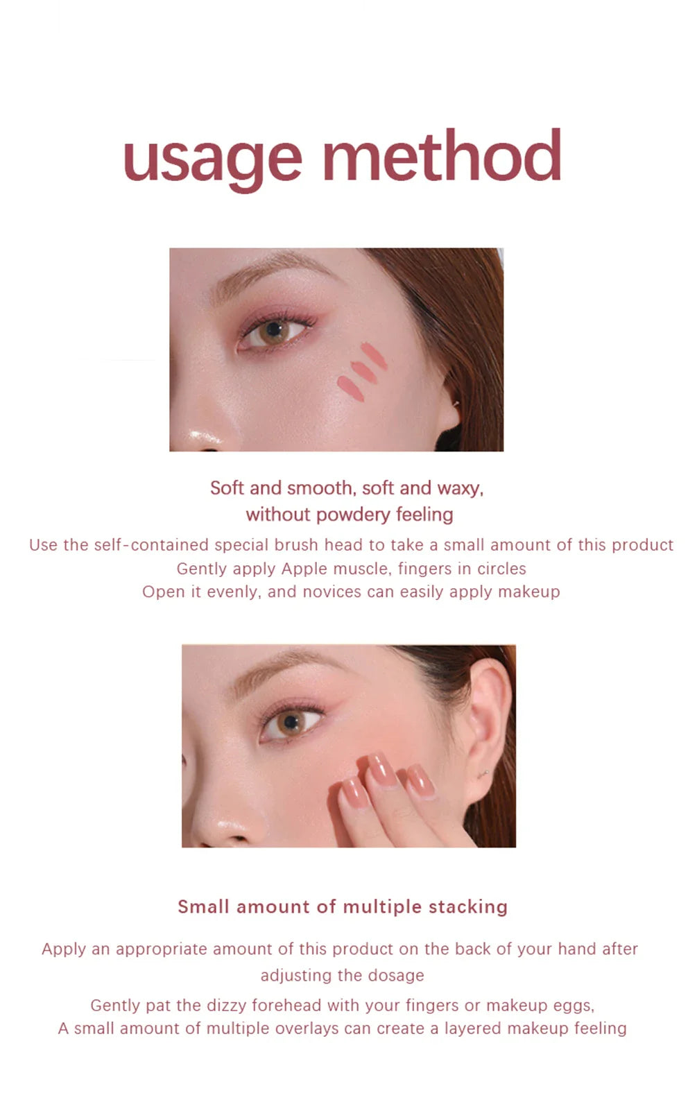Round Tube White Box Powder Blusher Milk Muticolor Pigment Waterproof Private Label Liquid Blush Custom Bulk Eye Makeup Beauty