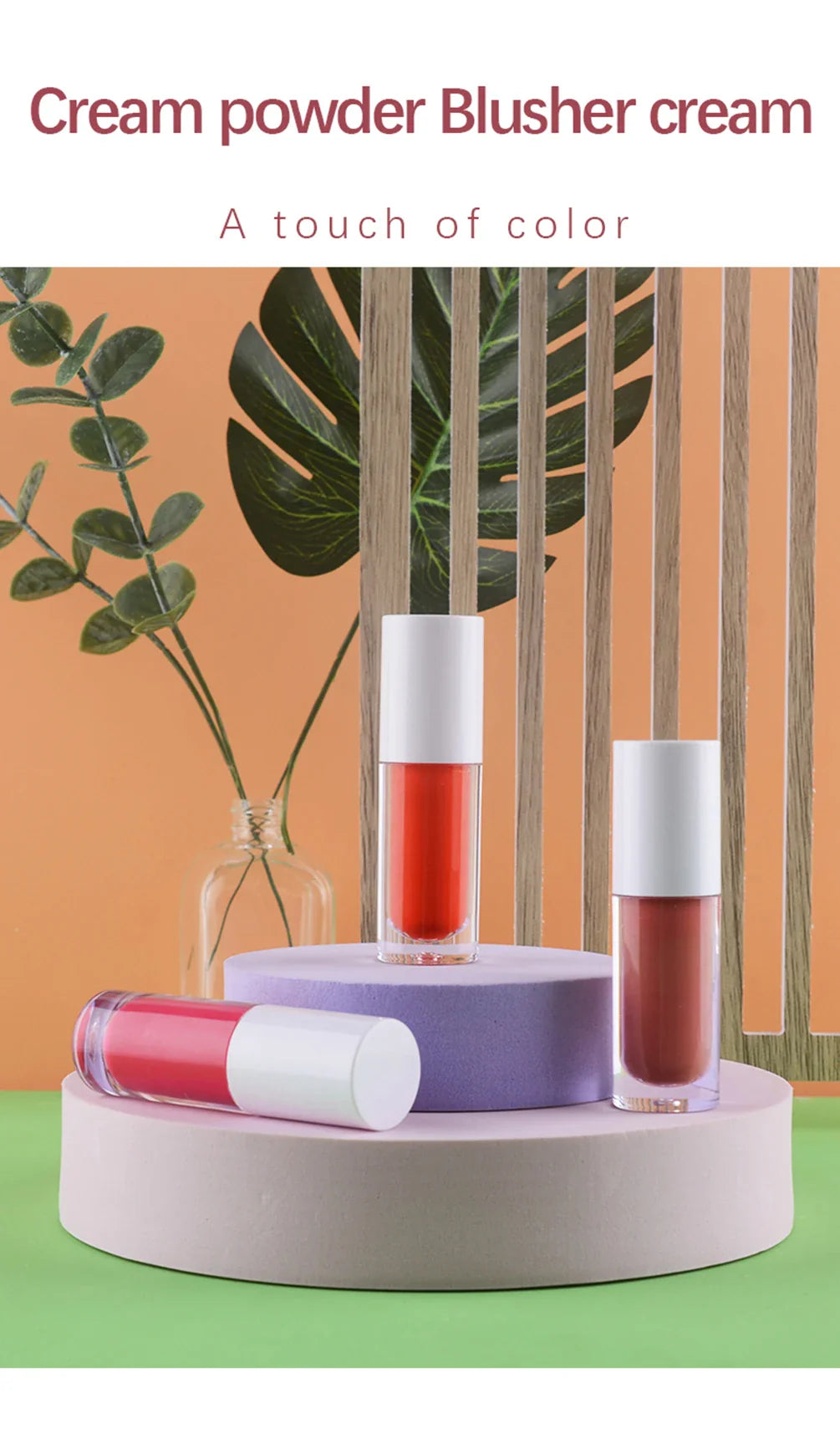 Round Tube White Box Powder Blusher Milk Muticolor Pigment Waterproof Private Label Liquid Blush Custom Bulk Eye Makeup Beauty