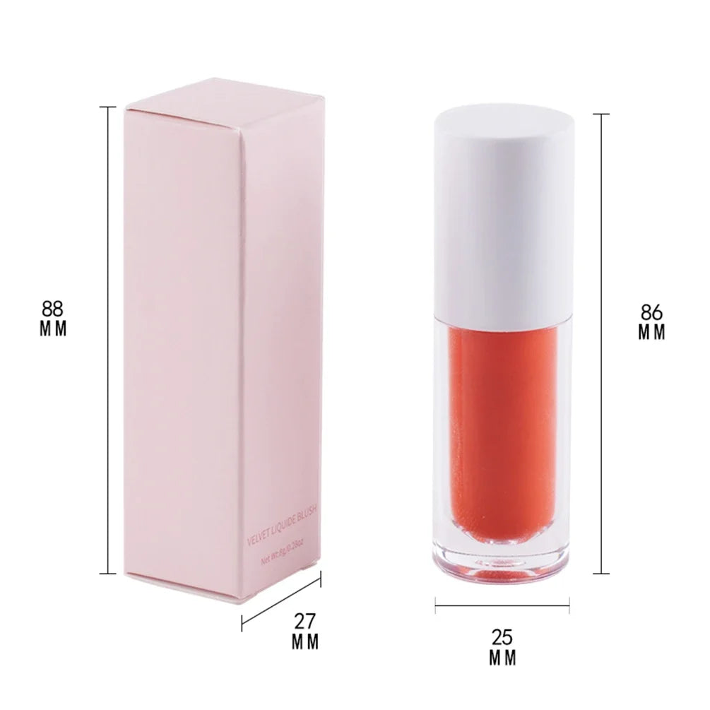 Round Tube White Box Powder Blusher Milk Muticolor Pigment Waterproof Private Label Liquid Blush Custom Bulk Eye Makeup Beauty